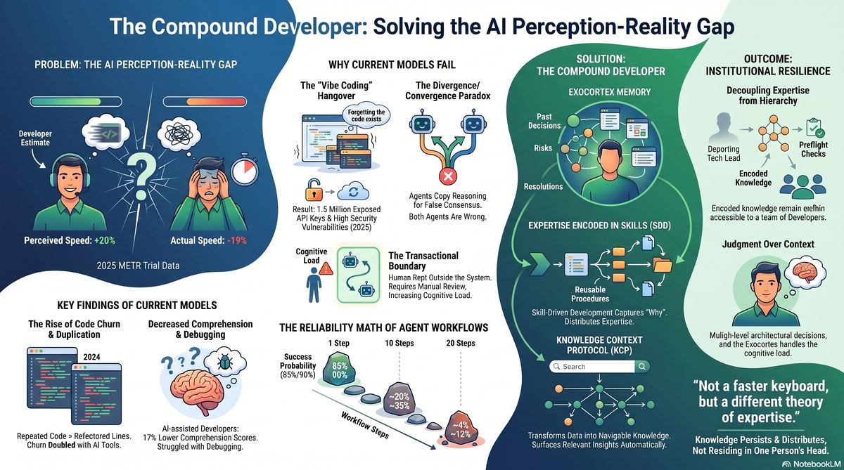 The Compound Developer Framework — problem, failing models, solution, and institutional resilience