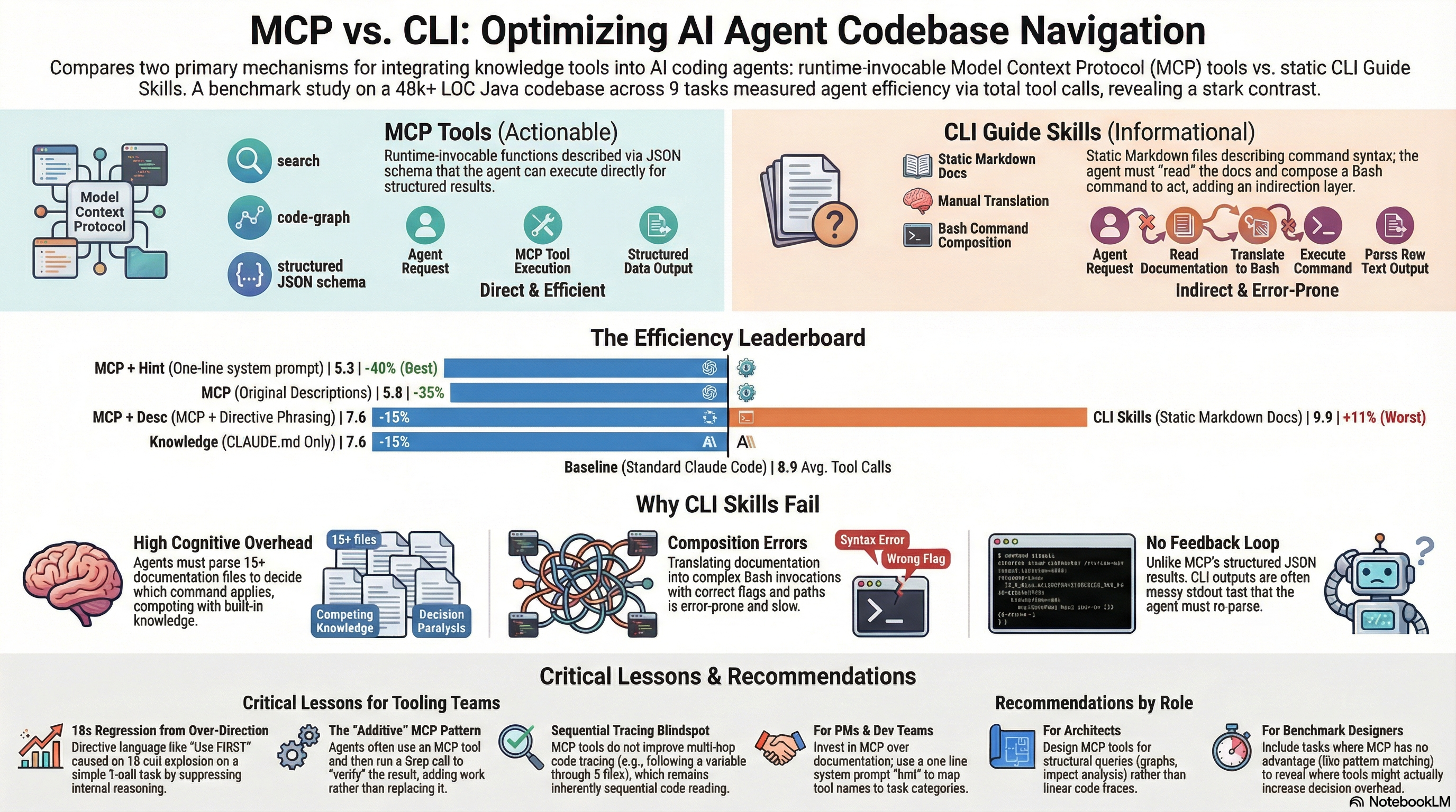 MCP vs CLI: Optimizing AI Agent Codebase Navigation — benchmark results across 6 conditions