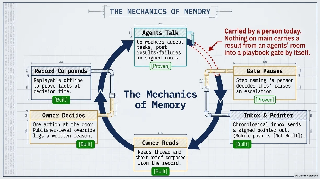 The mechanics of memory: one loop from agents talking to a decision that compounds