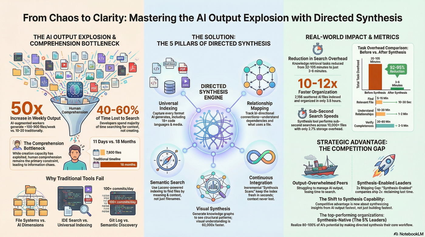 From chaos to clarity — Synthesis knowledge infrastructure infographic
