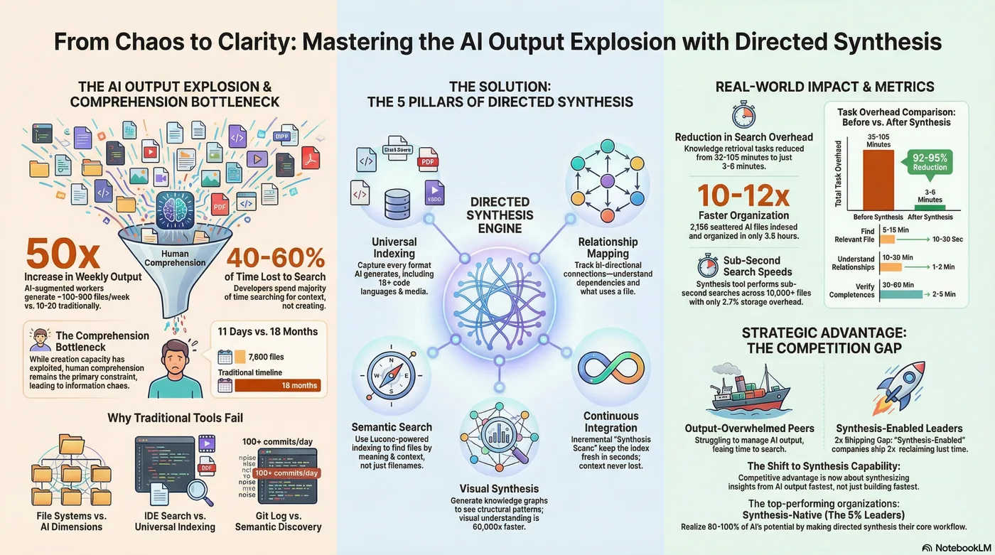 From chaos to clarity — Synthesis knowledge infrastructure infographic