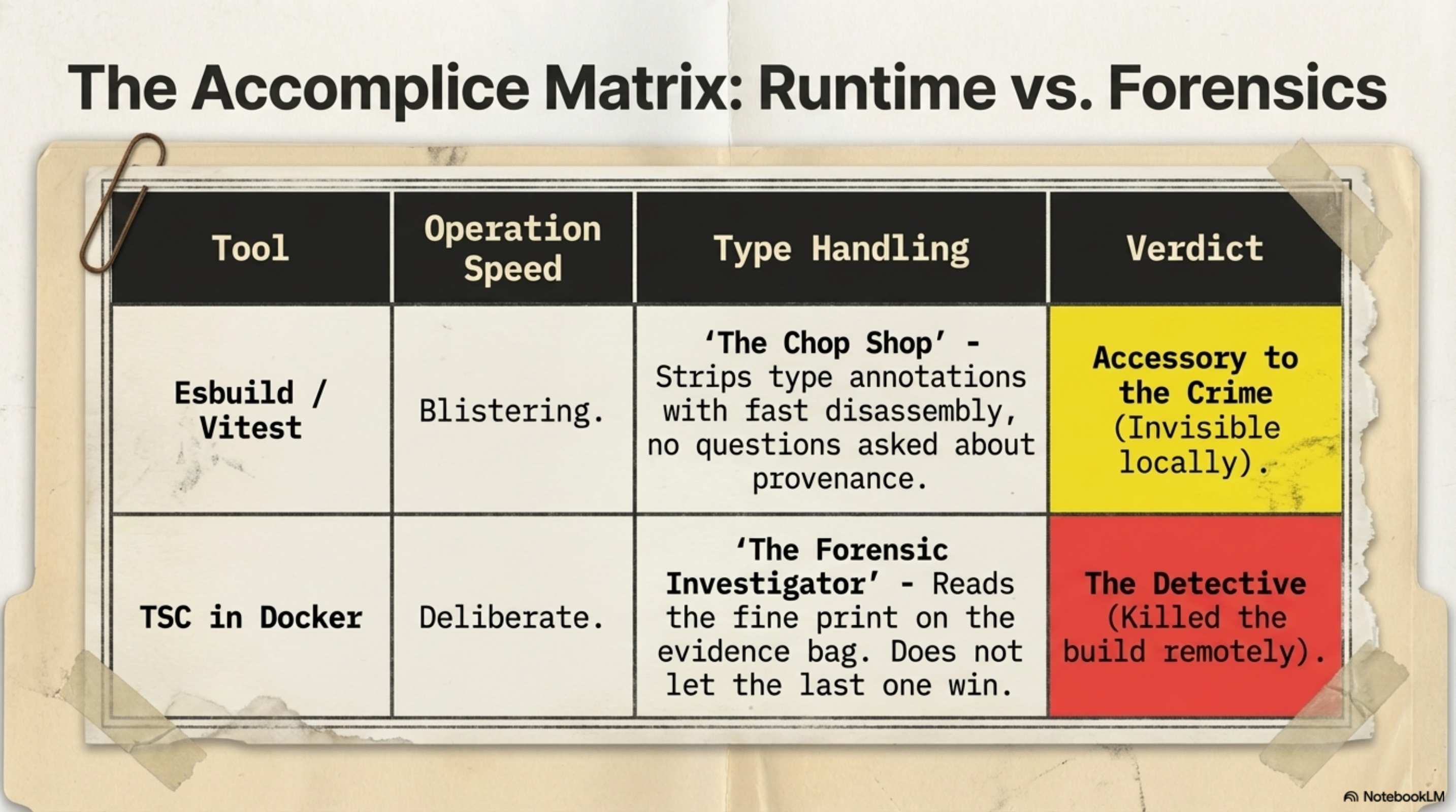 The Accomplice Matrix: Runtime vs. Forensics