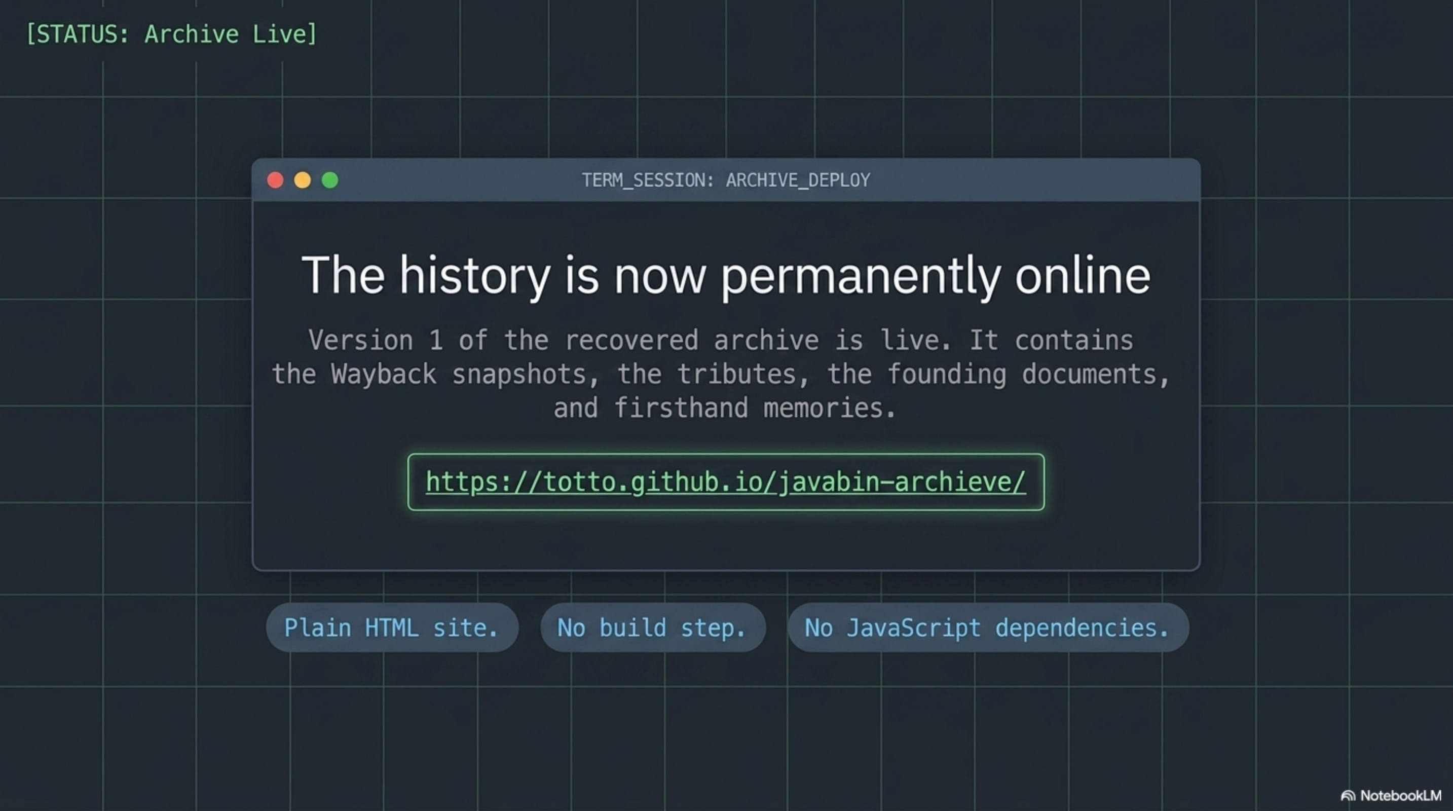 The history is now permanently online