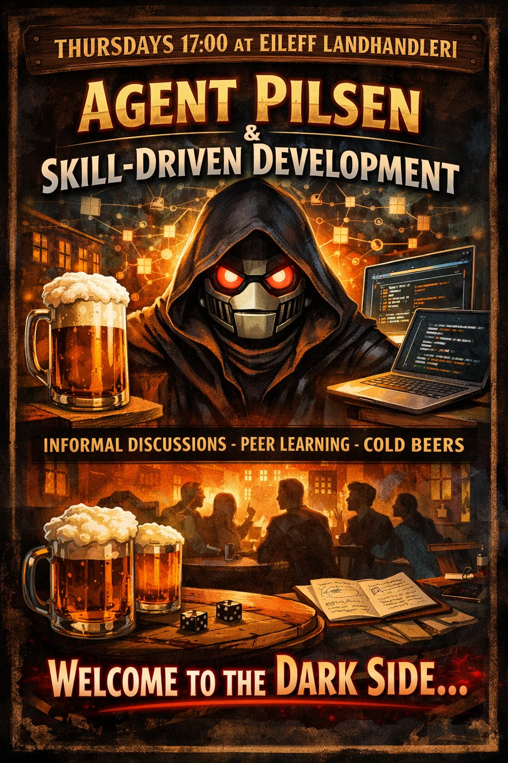 Agent Pilsen & Skill-Driven Development — Thursdays 17:00 at Eileff Landhandleri. Informal discussions, peer learning, cold beers.