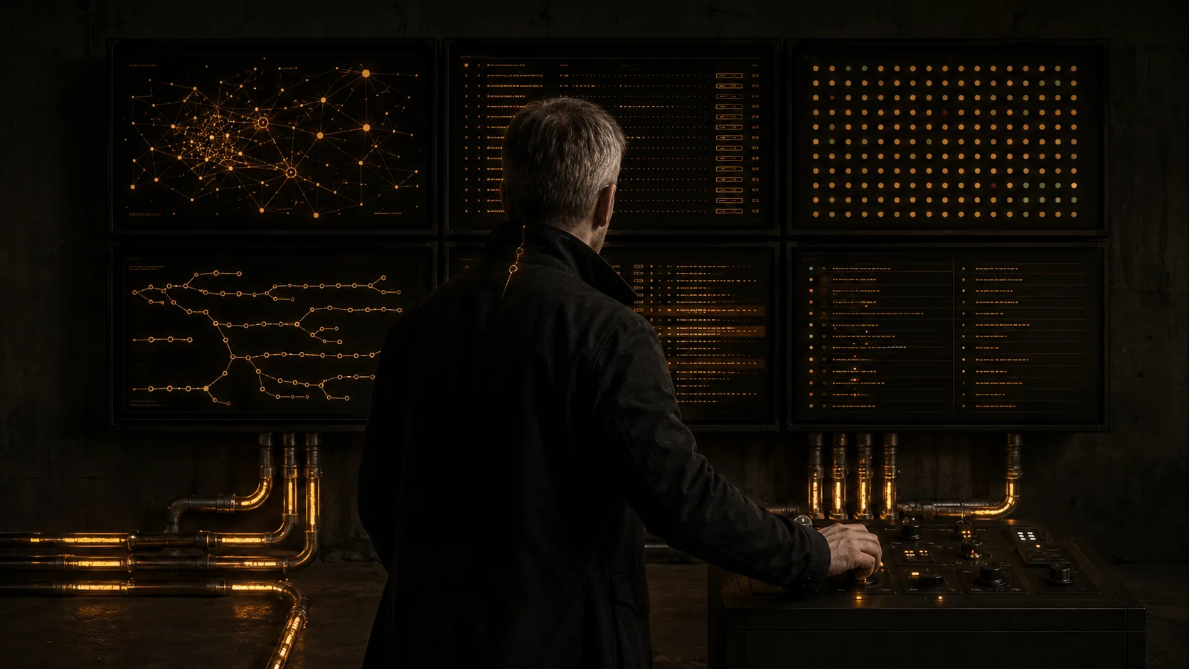 Totto at the console, running a fleet of AI agents